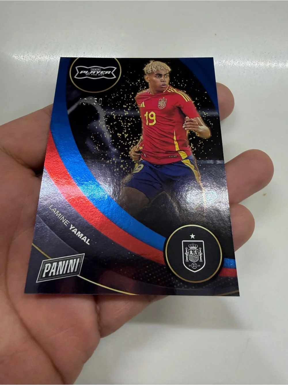 2026 Panini Player of the Day Lamine Yamal Blue (43/50) Spain #37 SSP Rare!